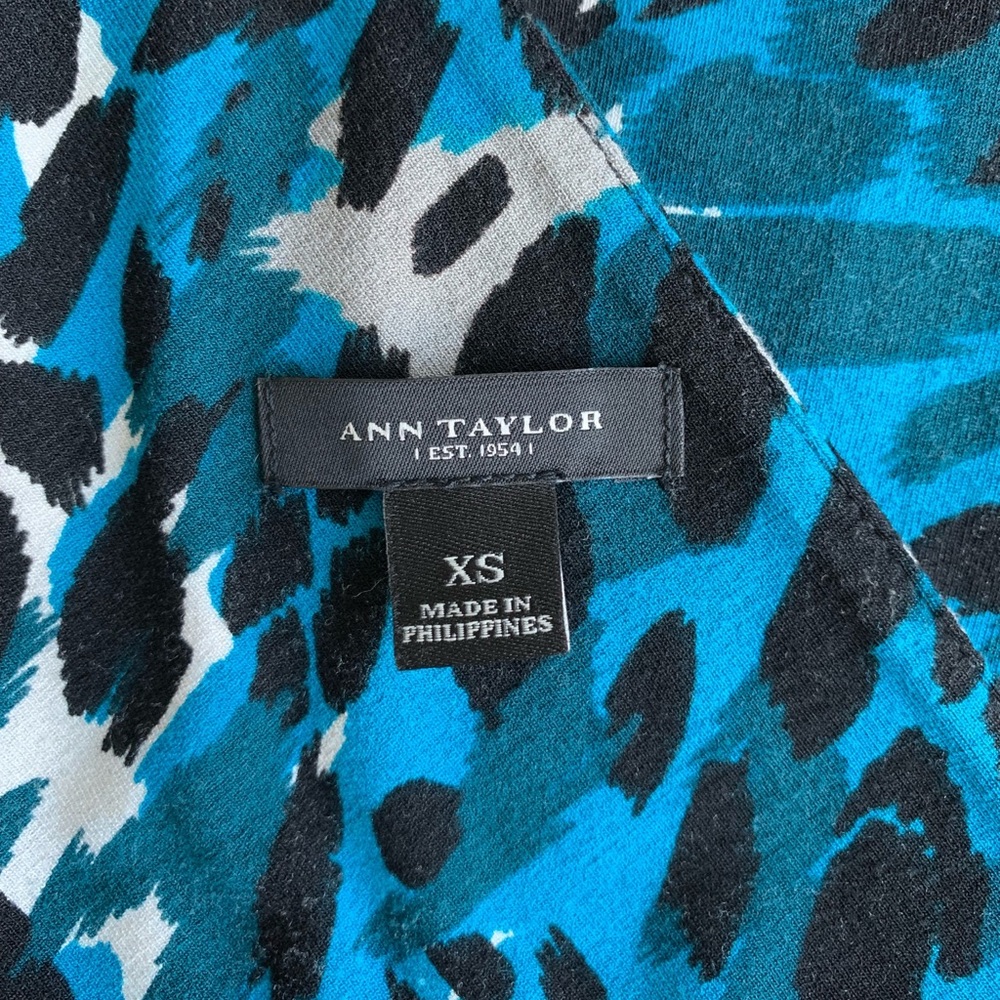 Ann Taylor Turquoise Leopard Print Dress - Picture 7 of 8